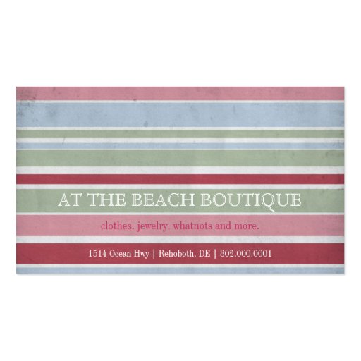 Striped Boutique Business Cards (front side)