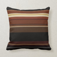 Striped Brown and Black Contemporary Pillow