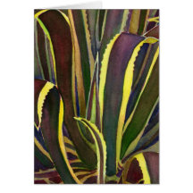 Striped century plant notecard