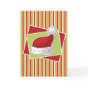 Striped Christmas card w/hat card