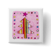 Striped Christmas Tree button