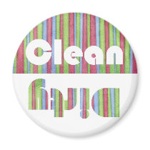 Striped Clean/Dirty Dishwasher Magnet magnets