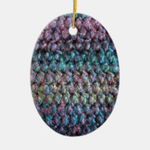 Striped crocheted knitted wool christmas ornaments