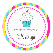 Striped Cupcake labels, From the Kitchen Of... Sticker