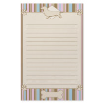 Striped Dachshund Stationery
