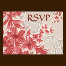 Striped Flowers Vintage Wallpaper Invitation RSVP invitations