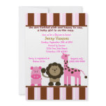 Striped Girl Safari Invitation