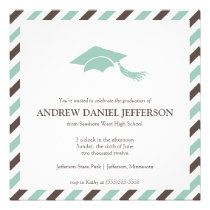 Striped Graduation Announcement Template invitations