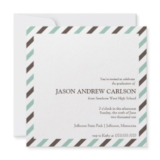 Striped Graduation Announcement Template invitation