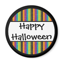 Striped Happy Halloween Fridge Magnets