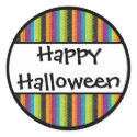 Striped Happy Halloween stickers