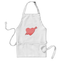 Striped Heart aprons