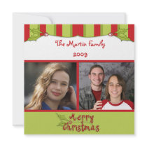 Striped Holly Photo Card invitations by StarStock Striped Holly Photo Card invitations