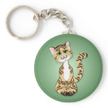Striped Kitty Kat Keychain