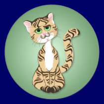 Striped Kitty Kat Stickers stickers
