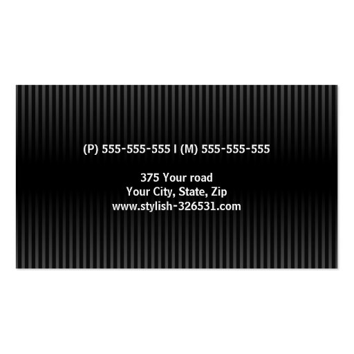 Striped modern generic simple masculine personal business card templates (back side)