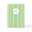Striped Monogram - Blue & Green cards