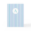Striped Monogram - Blue & Lilac cards by awahl_designs Striped Monogram - Blue & Lilac cards