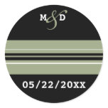 Striped Monogram Envelope seals stickers