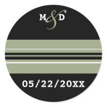 Striped Monogram Envelope seals stickers