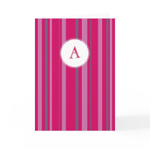 Striped Monogram - Fuschia & Purple cards by awahl_designs Striped Monogram - Fuschia & Purple cards