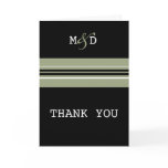 Striped Monogram Thank You cards