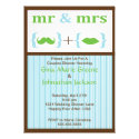 Striped Mr. and Mrs. Shower Invitation