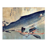 Striped mullet Bora by Ando, Hiroshige Ukiyoe Postcards