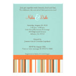 Striped orange and blue babyshower invitation