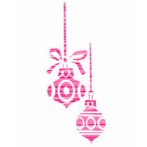 Striped Ornaments -  Women's Long Sleeve (Pink) Tshirts