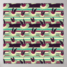 Striped Pattern of Black Winged Turtles Poster