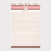 Striped Pink & Brown Pink Ribbon Lined stationery