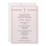 Striped Pink Cross Invitation