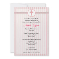 Striped Pink Cross Invitation