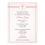 Striped Pink Cross Invitation