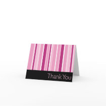 Striped Pink Thank You cards