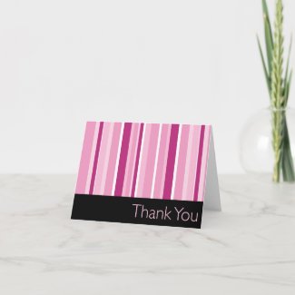 Striped Pink Thank You card