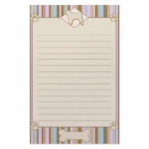 Striped Pug Stationery by MenagerieMayhem Striped Pug Stationery