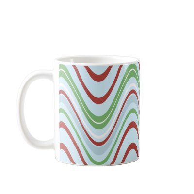 Striped Ribbon Christmas Holiday Mugs by mariannegilliand