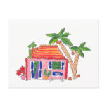 Striped Roof House Postcard