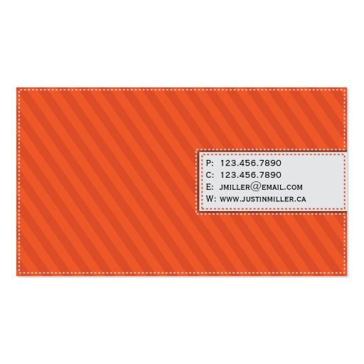 Striped Stitching - Orange Business Card (back side)