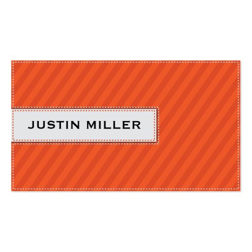 Striped Stitching - Orange Business Card (front side)
