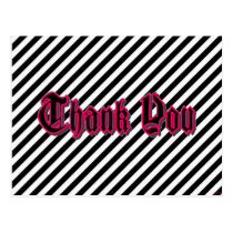 Striped Thank You Postcard_Pink Bordered Goth Txt* postcards