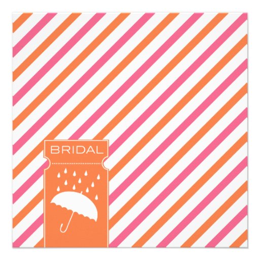 Striped Umbrella Bridal Shower Invitation