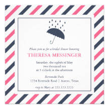 Striped Umbrella Bridal Shower Invitation