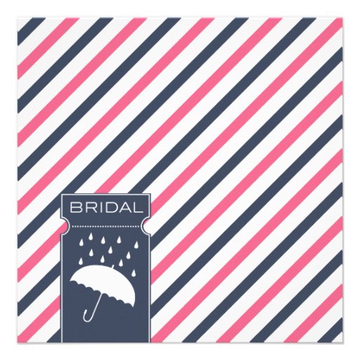 Striped Umbrella Bridal Shower Invitation