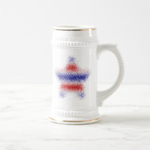 Striped USA Warped Star (Red, White & Blue) Mug