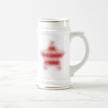 Striped USA Warped Star (Red & White) Mug