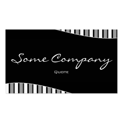 Striped Wave (Black And White) Business Card Templates (front side)