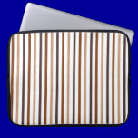 STRIPES78 BROWNS CREAM STRIPES PATTERN STYLISH TEX laptop sleeves